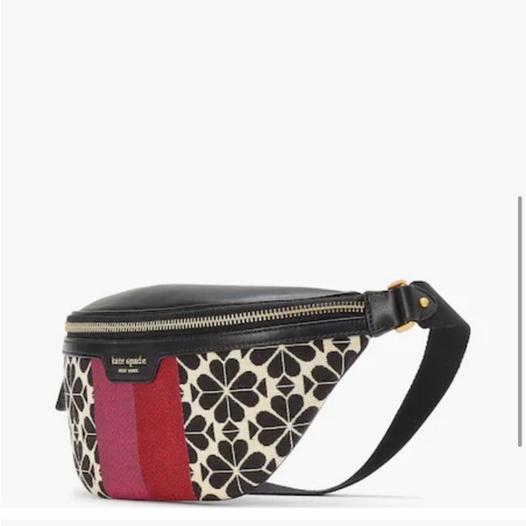 Kate Spade Spade Flower Jacquard Stripe Medium Belt Bag NEW - Picture 3 of 7